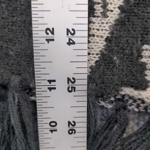 Do Everything in Love Women's Sweater Poncho Black One Size Knit Fringe - Picture 9 of 12